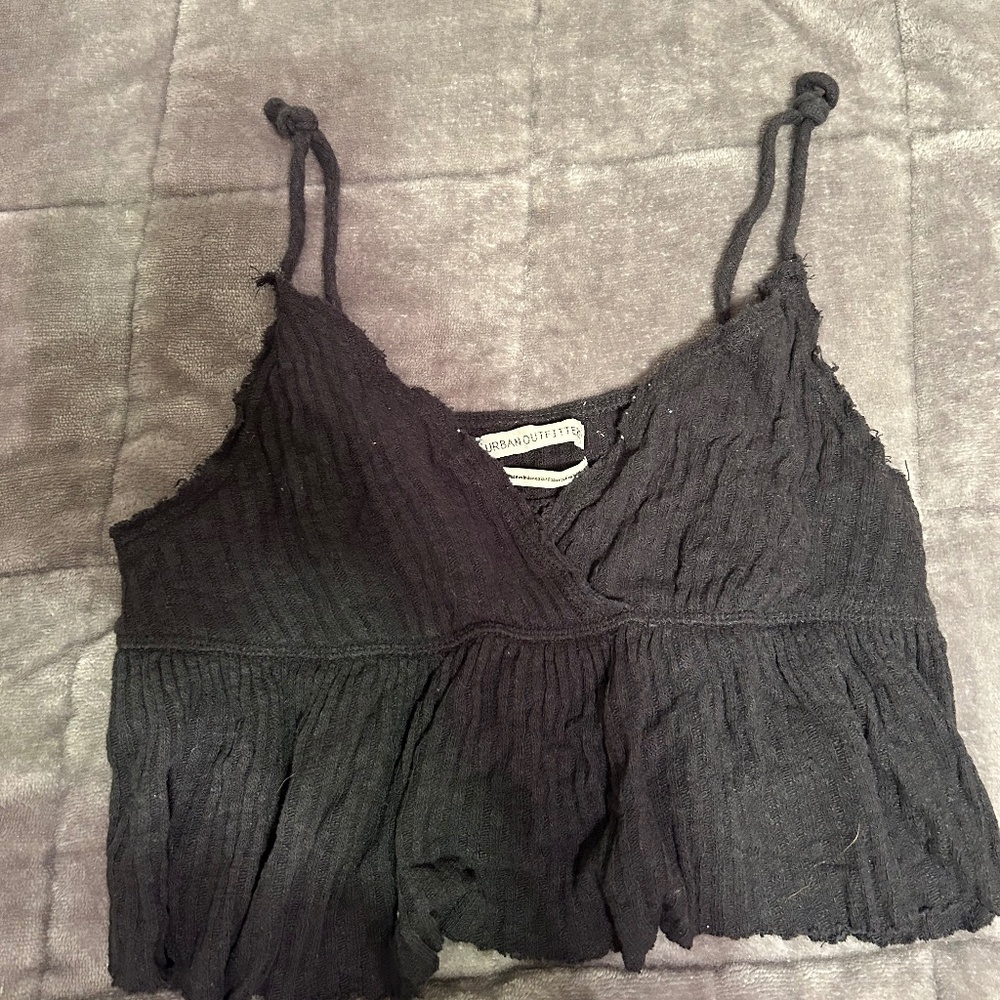 urban outfitters peplum top black ashlyn